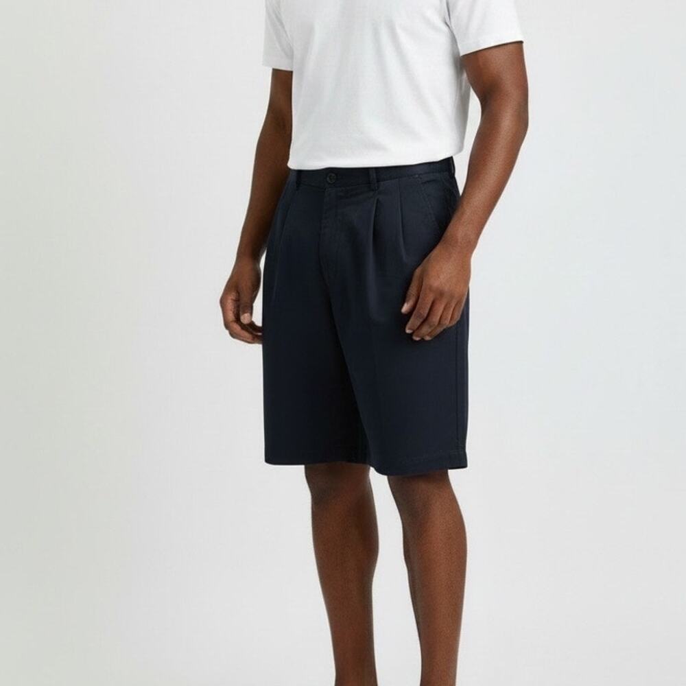 Architect Mens Golf Shorts Tan Pleated Waistband Size 34 Stretch Dress Casual